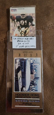 $34.33 • Buy 9/8/84 Purdue Notre Dame Tim Brown Co NCAA Debut Ticket Stub & Signed Card RARE!