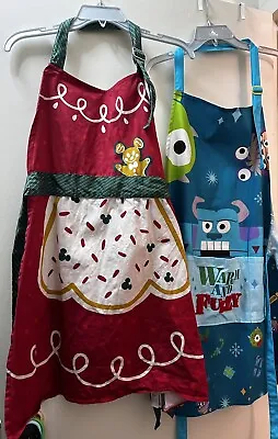 Disney Store Christmas Aprons 2022 Mickey Gingerbread Monsters Inc Used Set Of 2 • $40