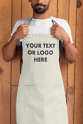 £12.99 • Buy Personalised Custom Printed Apron With Any Wording, Text, Logo - Adults Or Kids 
