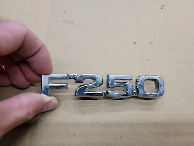 Ford OEM F-250 Chrome Metal 4.5  Vintage Emblem Badge Logo Name E0TB-16B114-G1 • $24.99