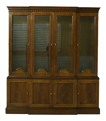 51759EC: COUNCILL CRAFTSMEN Beveled Glass Inlaid Mahogany Breakfront • $2895