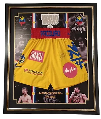 $963.62 • Buy Framed Manny Pacquiao SIGNED Boxing SHORTS TRUNKS Autographed Display ** AFTAL