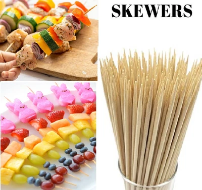 £1.99 • Buy 12-Inch Bamboo BBQ Skewers Sticks Fountain Barbecue Kebab Fruit Wooden Sticks 