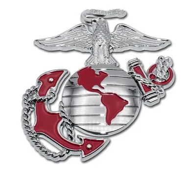 U.S. Marine Corps Premium EGA Red 3.25” X 3” Chrome Auto Emblem • $27.95