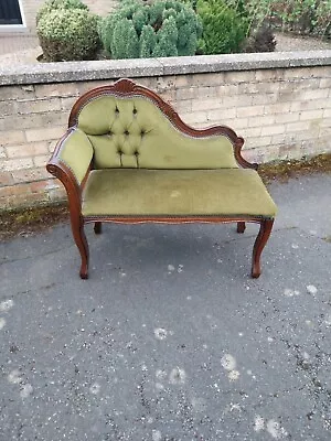 Vintage Upholstered Wooden Telephone Seat Chair Hall Entrance Chaise Bedroom • £89.99