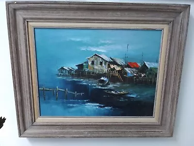 Hawai  Maui Coastal Scene Old Village 20x24 • $199