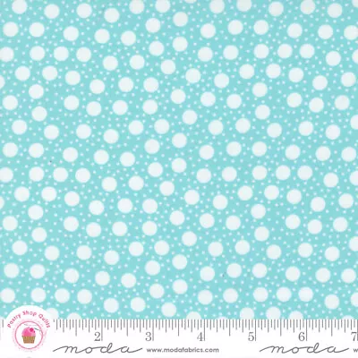 Moda PICNIC POP 22437 24 Aqua Blue Polka Dots  ME & MY SISTER Quilt Fabric • $6.25