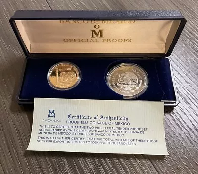 1985 Banco De Mexico Proof Gold And Silver 175th Commemorative Set W/ Box + COA • $1499