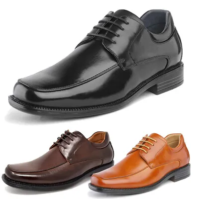 Men's Dress Shoes Square Toe Oxfords Shoes Lace Up Wedding Shoes • $29.99