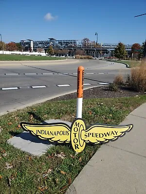 Vintage Indianapolis Motor Speedway Sign Metal Indy 500 Official 6 Foot Wings  • $349