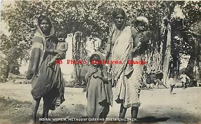 India Indian Women RPPC Method Of Carrying Children Native Costume 1926 PM • £6.80