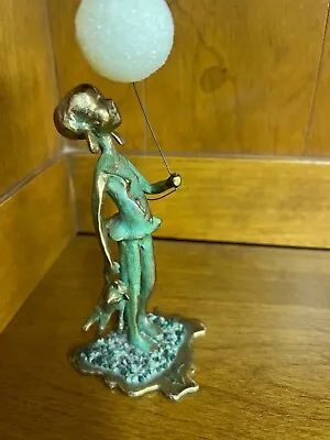 Malcolm Moran Brass Girl Carrying A Teddy Bear And Holding A White Balloon  • $159.99