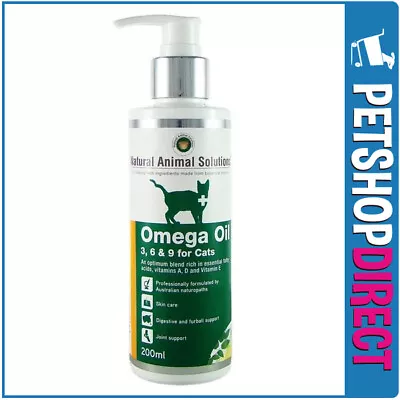 Natural Animal Solutions Omega Oil 3 6 & 9 For Cats 200mL • $21.95