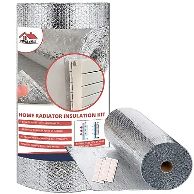 Radiator Foil Insulation Reduces Lost Heat Rad Kit 3+ Radiators 5m X 40cm • £10.99