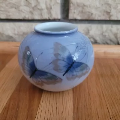 Royal Copenhagen Butterfly Spiderweb Flowering Branch Porcelain Vase 814-2390 • $20