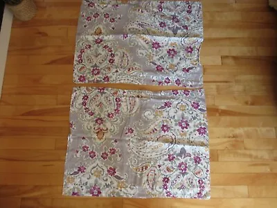 2 Nicole Miller Home Pillow Shams Purple Greens Mustard 119737 Scrolls Floral • $11.95