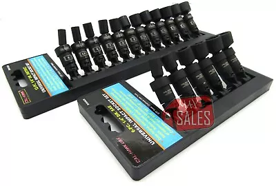 18pc 1/4  Drive Universal Ball Swivel Impact Socket Set SAE & METRIC • $69.99