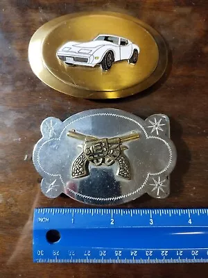 Two (2) Cheap Belt Buckles With Cool Decor • $8