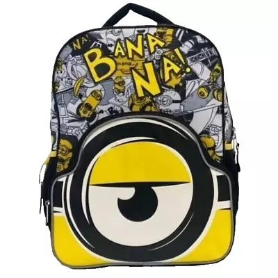 Despicable Me Minions Backpack The Rise Of Gru Black Yellow 16  Banana! • $15.99