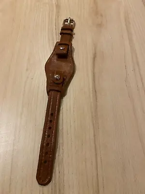 16mm Leather Handmade WW1 WW2 Military Trench Wrist Watch Bund Band Cuff Strap • $20