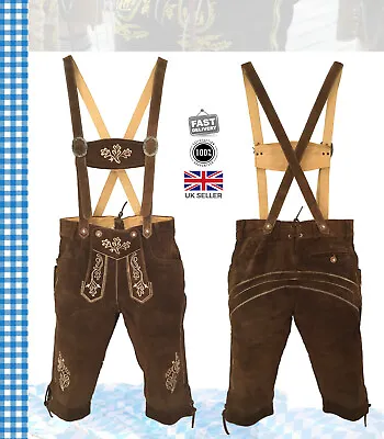 £43.99 • Buy Bavarian Bundhosen Dress Oktoberfest Vintage Bavarian UK WAIST [UK 30 / EUR 46]