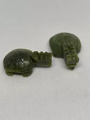 Jade Chopstick Stands - Turtles 2 Pc Set. Approximately 4x2.5cms Set 3 • $4.50
