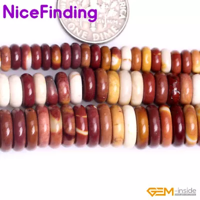 Natural Rondelle Mookaite Jasper Heishi Spacer Gemstone Beads Jewelry Making 15  • $9.31