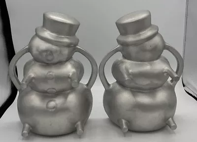 Martha Stewart Heavy Cast Aluminum Snowman Cake Pan Mold 3D 2 Piece Set • $49.50