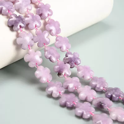 $19.99 • Buy Lepidolite Flower Shape Beads Size 15mm 15.5  Strand