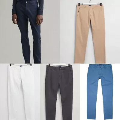 Gant Slim Fit Chinos Sunfaded 5 Colours All Sizes RRP £100 • £49.99