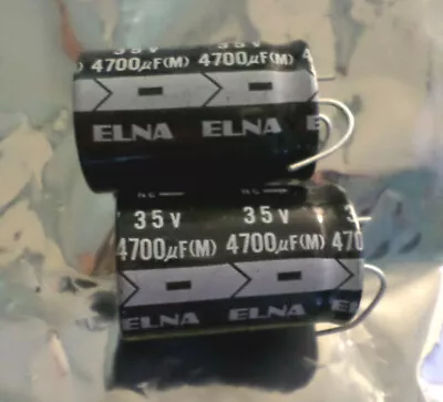4700uf - 35V - 3-Lead Electrolytic Capacitors - ELNA *NOS* [2 Pieces] (C9B5) • $9