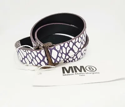 MAISON MARTIN MARGIELA Leather Belt Cracked Effect M NEW Made In Italy  • $81.17