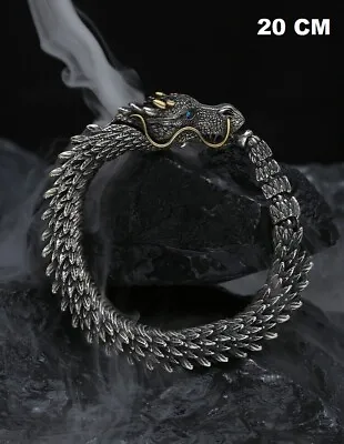 Men 925 Sterling Silver Dragon Viking Bracelet Men's Lucky Gift Bangle Jewelry • $11