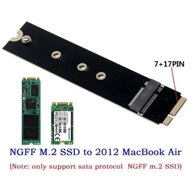 M.2 NGFF SATA SSD Converter Adapter Card For 2012 MacBook Air MD223 MD224 MD231 • $5.22