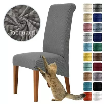 £4.69 • Buy High Back Stretch Dining Chair Covers Seat Chair Covers Removable Slip Covers