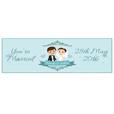 £3.65 • Buy 2 PERSONALISED WEDDING BANNERS - YOU'RE MARRIED - 800mm X 297mm 