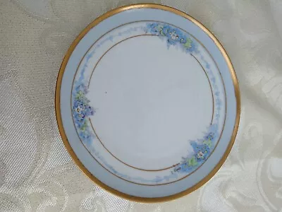 Antique M Z Austria Blue Forget Me Not Flowers Gold Trim Plate • $15