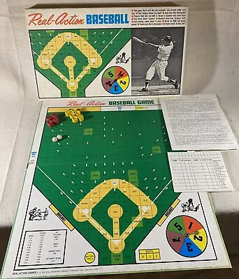 Vintage 1966 Real-Action Baseball Board Game! Original Box • $14.99