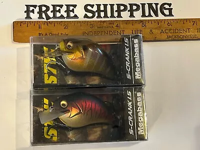 LOT OF 2 Megabass S-Crank 1.5 CRANKBAITS FISHING LURES 2 GOOD COLORS TACKLE FIND • $55