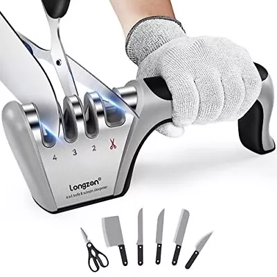 £13.08 • Buy Longzon Knife Sharpener, Professional 4 Stage Manual Sharpener For Sharpening
