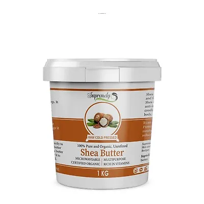 1KG Shea Butter Organic - Unrefined Cold Pressed 100% Pure Raw & Natural • £10.99