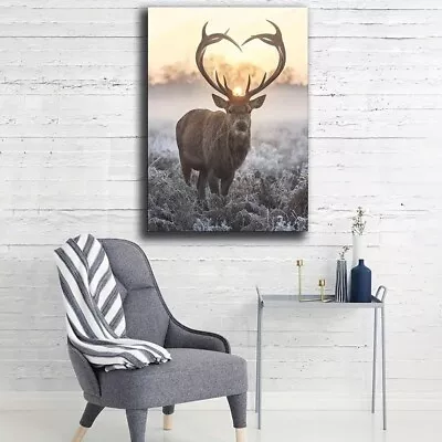 Stag Deer Elk Vintage Painting Animals CANVAS WALL ART Picture Print Unframed • $23.62