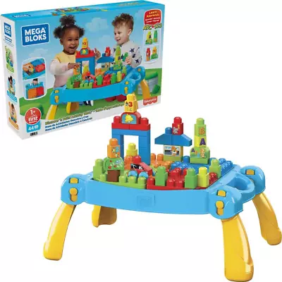 MEGA BLOKS Discover N Build Activity Table Toddler Building Toy Blocks Set New • $75.99