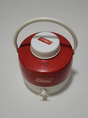 Vintage Coleman 1 Gallon Red/White Water Cooler Jug Spout With Cup • $37.46