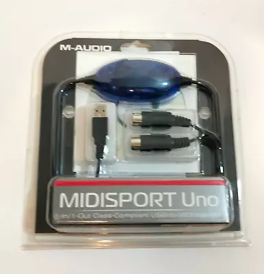 M-Audio Midisport Uno 1 In / 1 Out USB MIDI Interface 16 Channel MIDI Fast NEW • $34.90