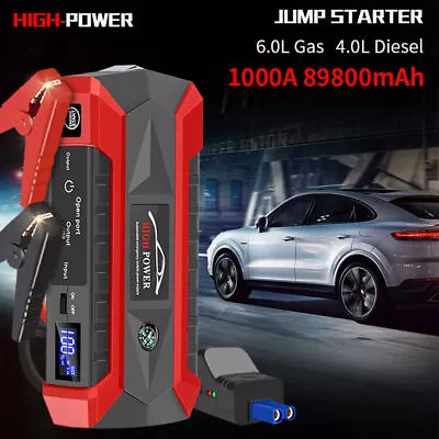 Portable Car Jump Starter 99800mAh+ 12V Pack Booster Charger Battery Power Bank • $51.99