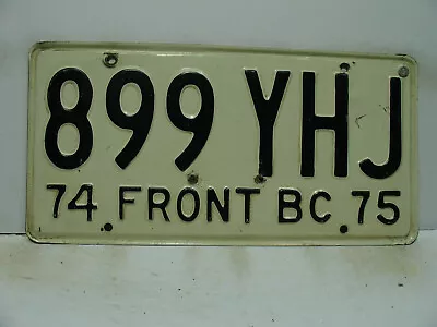 1974 (75) Mexico License Plate   899 YHJ  FRONT BC Baja California Vintage 12271 • $29.99