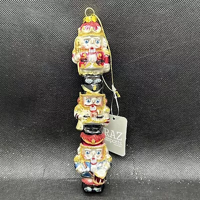 Raz Imports Nutcracker Ornament New W Tag 7  -- 3 Stacked Nutcrackers CUTE! • $14.99