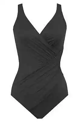 Miraclesuit 17724 Womens Black Oceanus One-Piece Swimsuit Size 16DD • $138