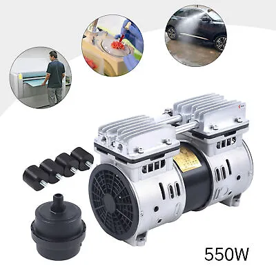 Oilfree Micro Piston Compressor Electric Motor 110V 550W Vacuum Pump Quiet USA • $106.40